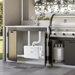 VEVOR Macerator Pump, 500W, 29 GPM Flow, 26 ft/8 m Head, Macerator Sewerage Toilet Pump with 4 Water Inlets, Waste Water Disposal Upflush Machine for Kitchen, Basement, Shower, Sink, Laundry, Bathtub