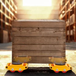 VEVOR Machinery Skate Dolly, 13,200 LBS/6T Industrial Machinery Mover, Heavy Duty Carbon Steel Machinery Moving Skate with 4 PU Wheels and 360° Rotation Non-Slip Cap for Warehouse, Workshop, Factory