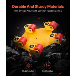 VEVOR Machine Skate, 8800 lbs Machinery Moving Skate, Machinery Mover Skate with 360° Rotation Cap and PU Swivel Rollers, Heavy Duty Industrial Machinery Mover with Handle for Warehouse, Workshop