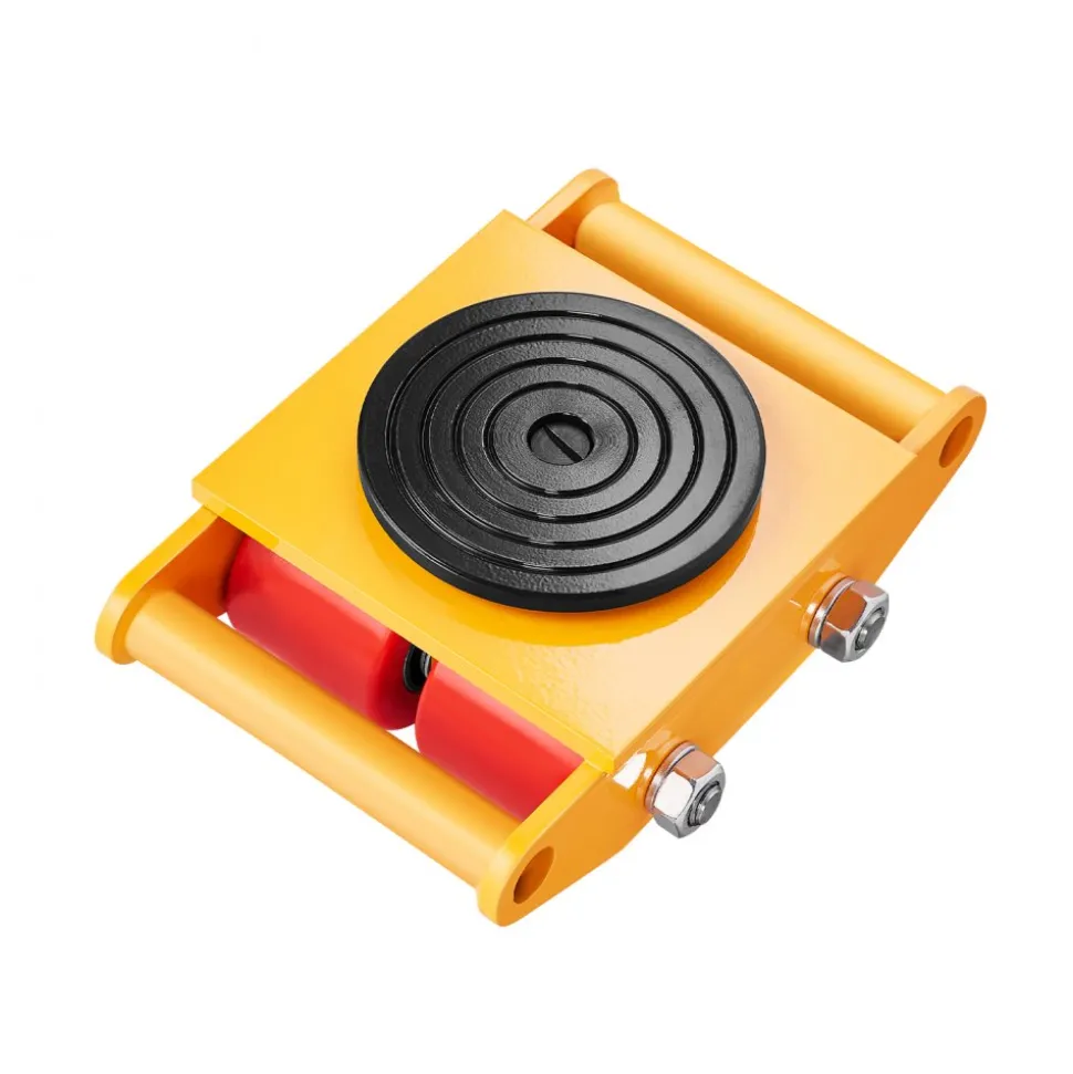 VEVOR Machine Skate, 6T Machinery Skate Dolly, 13228 lbs Machinery Moving Skate, Machinery Mover Skate with 360° Rotation Cap and PU Directional Rollers, Heavy Duty Industrial Moving Equipment, Yellow