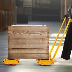 VEVOR Machine Skate, 6T Machinery Skate Dolly, 13228 lbs Machinery Moving Skate, Machinery Mover Skate with 360° Rotation Cap and PU Directional Rollers, Heavy Duty Industrial Moving Equipment, Yellow