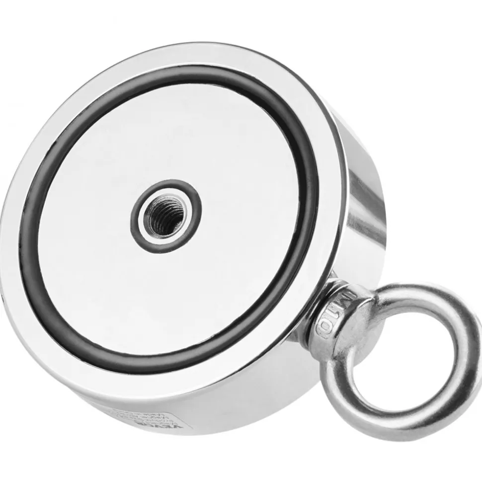 VEVOR Magnet Fishing Kit, 1700 LBS/771 Kg Double-Sided Pulling Force Strong Magnet Fishing Kit, Rare Earth Neodymium Magnetic Fishing Kit Includes Grappling Hook, Heavy Duty Rope, Gloves and Eyebolt