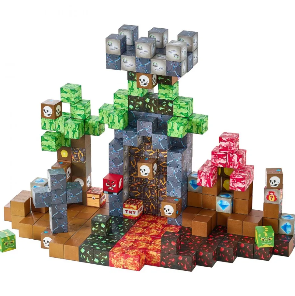 VEVOR Magnetic Blocks, 100 PCS Dark Castle Set, Magnetic Building Cubes for Kids, STEM Montessori Sensory Toys for Christmas Birthday Gift, Construction Stacking Toy for 3+ Years Old Boys & Girls