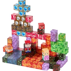 VEVOR Magnetic Blocks, 100 PCS Dark Castle Set, Magnetic Building Cubes for Kids, STEM Montessori Sensory Toys for Christmas Birthday Gift, Construction Stacking Toy for 3+ Years Old Boys & Girls