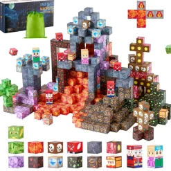 VEVOR Magnetic Blocks, 150 PCS Dark Castle Set, Magnetic Building Cubes for Kids, STEM Montessori Sensory Toys for Christmas Birthday Gift, Construction Stacking Toy for 3+ Years Old Boys & Girls