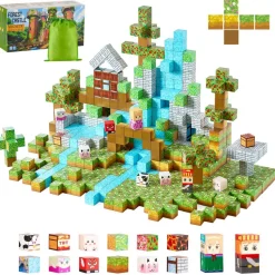VEVOR Magnetic Blocks, 150 PCS Forest Castle Set, Magnetic Building Cubes for Kids, STEM Montessori Sensory Toys for Christmas Birthday Gift, Construction Stacking Toy for 3+ Years Old Boys & Girls