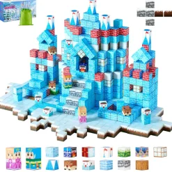VEVOR Magnetic Blocks, 150 PCS Glacier Castle Set, Magnetic Building Cubes for Kids, STEM Montessori Sensory Toys for Christmas Birthday Gift, Construction Stacking Toy for 3+ Years Old Boys & Girls