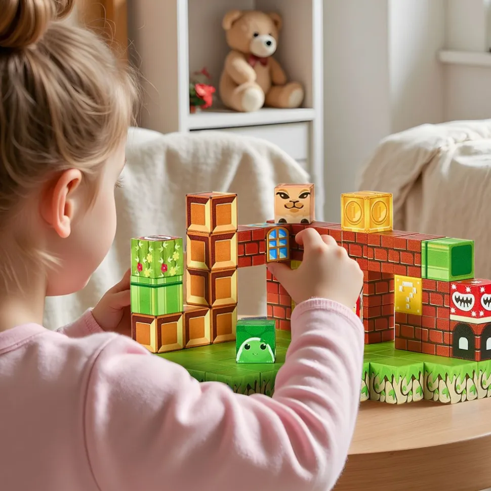 VEVOR Magnetic Blocks, 100 PCS Magnet Blocks Set, Magnetic Building Cubes for Kids, STEM Montessori Sensory Toys for Christmas Birthday Gift, Construction Stacking Toy for 3+ Years Old Boys & Girls