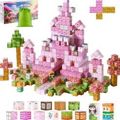 VEVOR Magnetic Blocks, 100 PCS Princess Castle Set, Magnetic Building Cubes for Kids, STEM Montessori Sensory Toys for Christmas Birthday Gift, Construction Stacking Toy for 3+ Years Old Boys & Girls