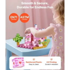 VEVOR Magnetic Blocks, 100 PCS Princess Castle Set, Magnetic Building Cubes for Kids, STEM Montessori Sensory Toys for Christmas Birthday Gift, Construction Stacking Toy for 3+ Years Old Boys & Girls