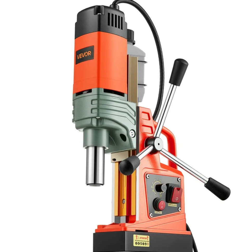 VEVOR Magnetic Drill Press, 1400 W, 2 in Boring Diameter, 2810 lbf Power Portable Mag Drill Press, 0–800 RPM Adjustable Speed, with Weldon Shank, for Metal Surface, Industrial and Home Improvement
