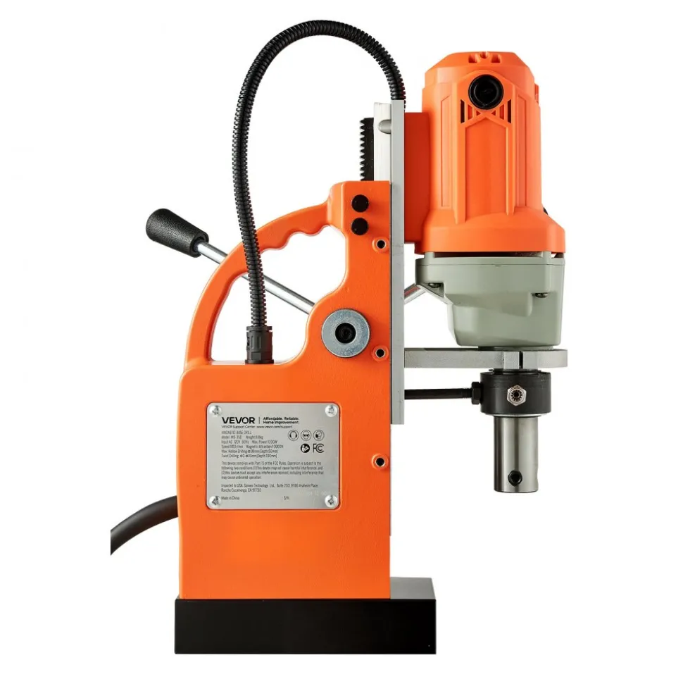 VEVOR Magnetic Drill Press, 1200 W, 1.5 in Boring Diameter, 2248 lbf Power Mag Drill Press, 900 RPM Speed, with Weldon Shank, Efficient Cooling, for Metal Surface, Industrial and Home Improvement