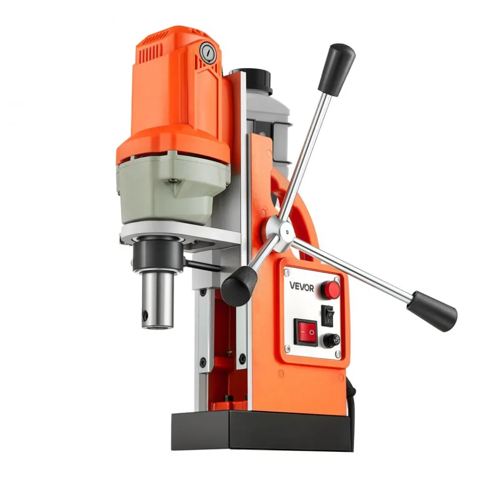 VEVOR Magnetic Drill Press, 1200 W, 1.5 in Boring Diameter, 2248 lbf Power Mag Drill Press, 900 RPM Speed, with Weldon Shank, Efficient Cooling, for Metal Surface, Industrial and Home Improvement