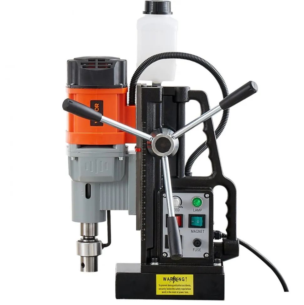 VEVOR Magnetic Drill Press, 1550 W, 2.4 in Boring Diameter, 2922 lbf Power Mag Drill Press, 0-600 RPM Adjustable Speed, Morse Taper, M3-M16 Tapping, for Metal Surface, Industrial and Home Improvement