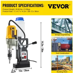 VEVOR Magnetic Drill, 1100W 1.57