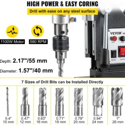 VEVOR Magnetic Drill, 1100W 1.57