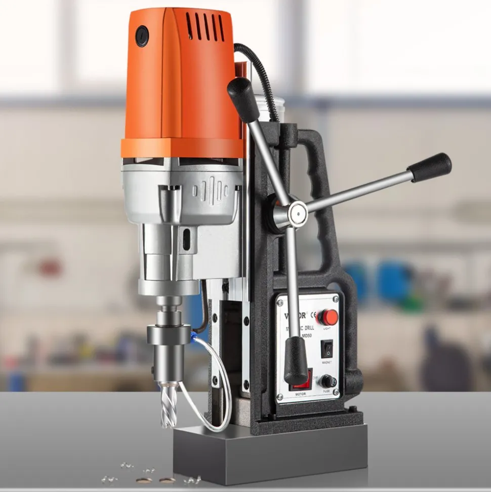 VEVOR Magnetic Drill 1450W Magnetic Drill Press with 2Inch Boring Diameter Annular Cutter Machine 2900 LBS 11pcs HSS Annular Cutter Bits