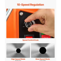 VEVOR Magnetic Drill, 1450W Motor 1.6 in Boring Diameter, 2810 lbf Portable Electric Mag Drill Press, with 2 Coring Bits, Variable Speed, Drilling Machine for Metal Surface, Home Improvement Industry