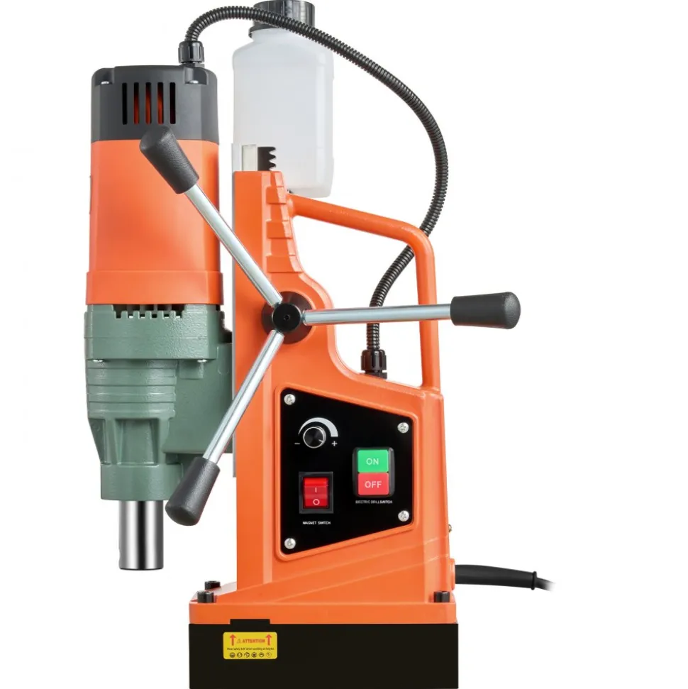 VEVOR Magnetic Drill, 1450W Motor 1.6 in Boring Diameter, 2810 lbf Portable Electric Mag Drill Press, with 2 Coring Bits, Variable Speed, Drilling Machine for Metal Surface, Home Improvement Industry