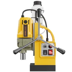 VEVOR Magnetic Drill, 1200W Motor 1.6 in Boring Diameter, 2810 lbf Electric Mag Drill Press, with 2 Coring Bits, Variable Speed, Drilling Machine for Metal Surface, Home Improvement Industry, Yellow