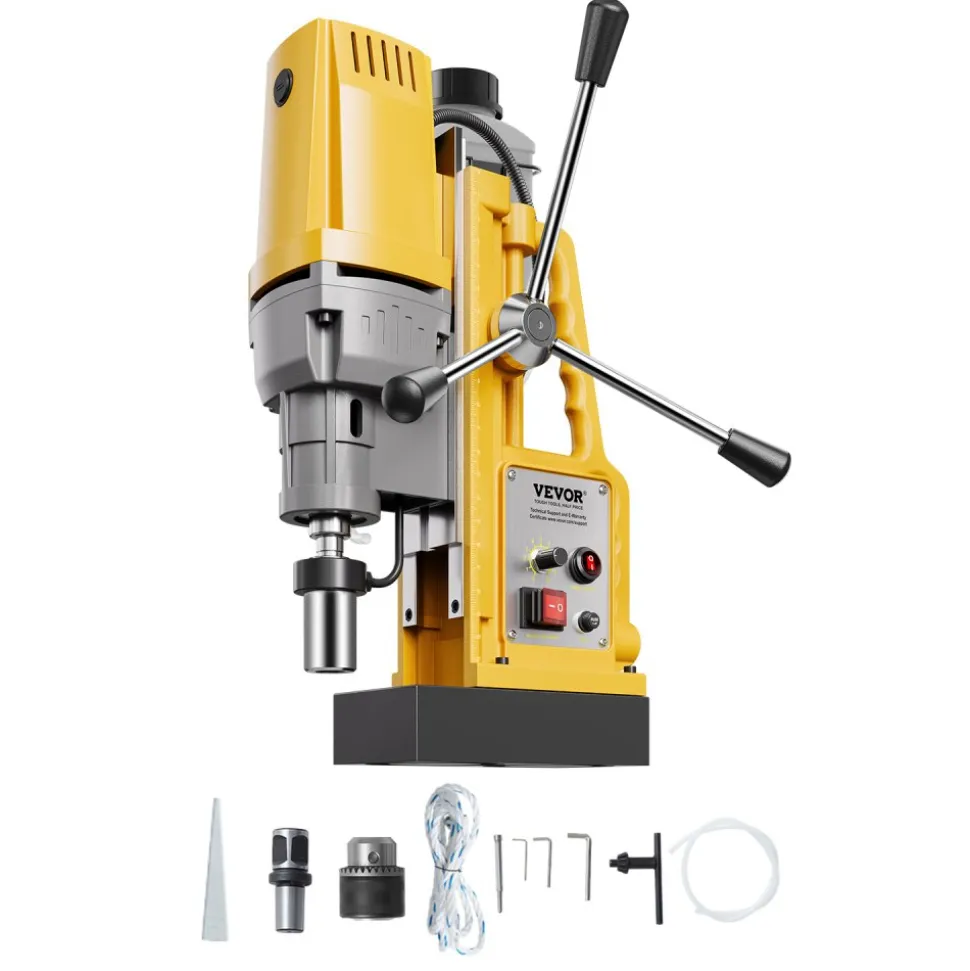 VEVOR Magnetic Drill, 1400W Motor 2 in Boring Diameter, 2922 lbf Portable Electric Mag Drill Press, 0-750 RPM Variable Speed, Drilling Machine for Metal Surface, Industrial and Home Improvement