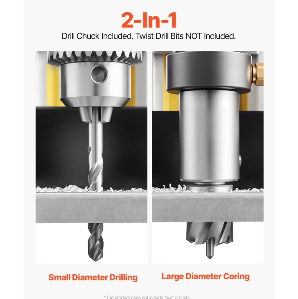VEVOR Magnetic Drill, 1400W Motor 2 in Boring Diameter, 2922 lbf Portable Electric Mag Drill Press, 0-750 RPM Variable Speed, Drilling Machine for Metal Surface, Industrial and Home Improvement