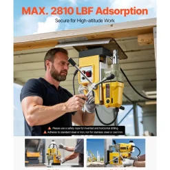 VEVOR Magnetic Drill, 1400W Motor 1.6 in Boring Diameter, 2810 lbf Portable Electric Mag Drill Press, with 11 Coring Bits, 800 RPM Speed, Drilling Machine for Metal Surface, Home Improvement Industry