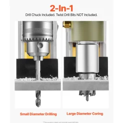VEVOR Magnetic Drill, 1400W Motor 1.6 in Boring Diameter, 2810 lbf Portable Electric Mag Drill Press, 800 RPM No-Load Speed, Drilling Machine for Metal Surface, Industrial and Home Improvement