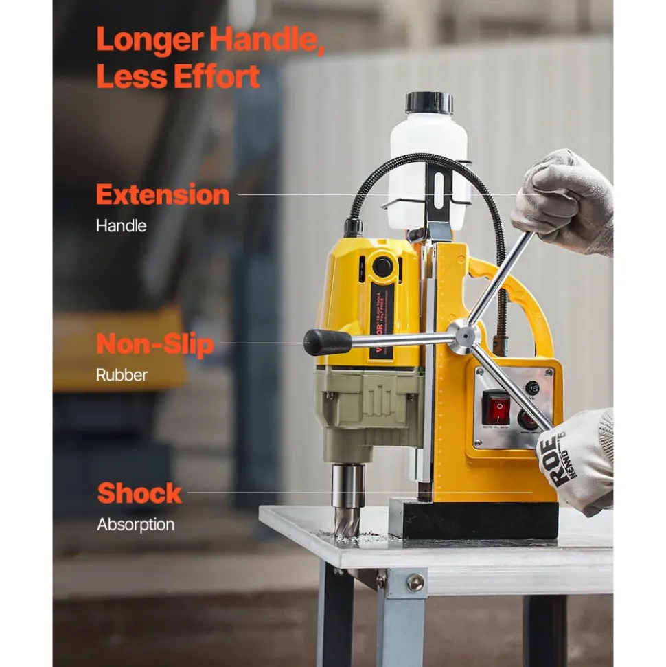 VEVOR Magnetic Drill, 1400W Motor 1.6 in Boring Diameter, 2810 lbf Portable Electric Mag Drill Press, 800 RPM No-Load Speed, Drilling Machine for Metal Surface, Industrial and Home Improvement