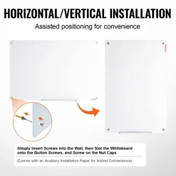 VEVOR Magnetic Glass Whiteboard, Dry Erase Board 48