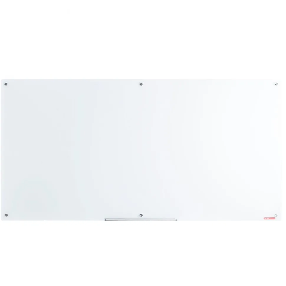 VEVOR Magnetic Glass Whiteboard, Dry Erase Board 36"x24", Wall-Mounted Large White Glassboard Frameless, with Marker Tray, an Eraser and 2 Markers, Black