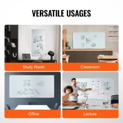 VEVOR Magnetic Glass Whiteboard, Dry Erase Board 36