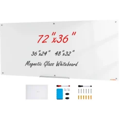 VEVOR Magnetic Glass Whiteboard, Dry Erase Board 36