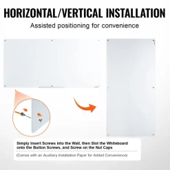 VEVOR Magnetic Glass Whiteboard, Dry Erase Board 36