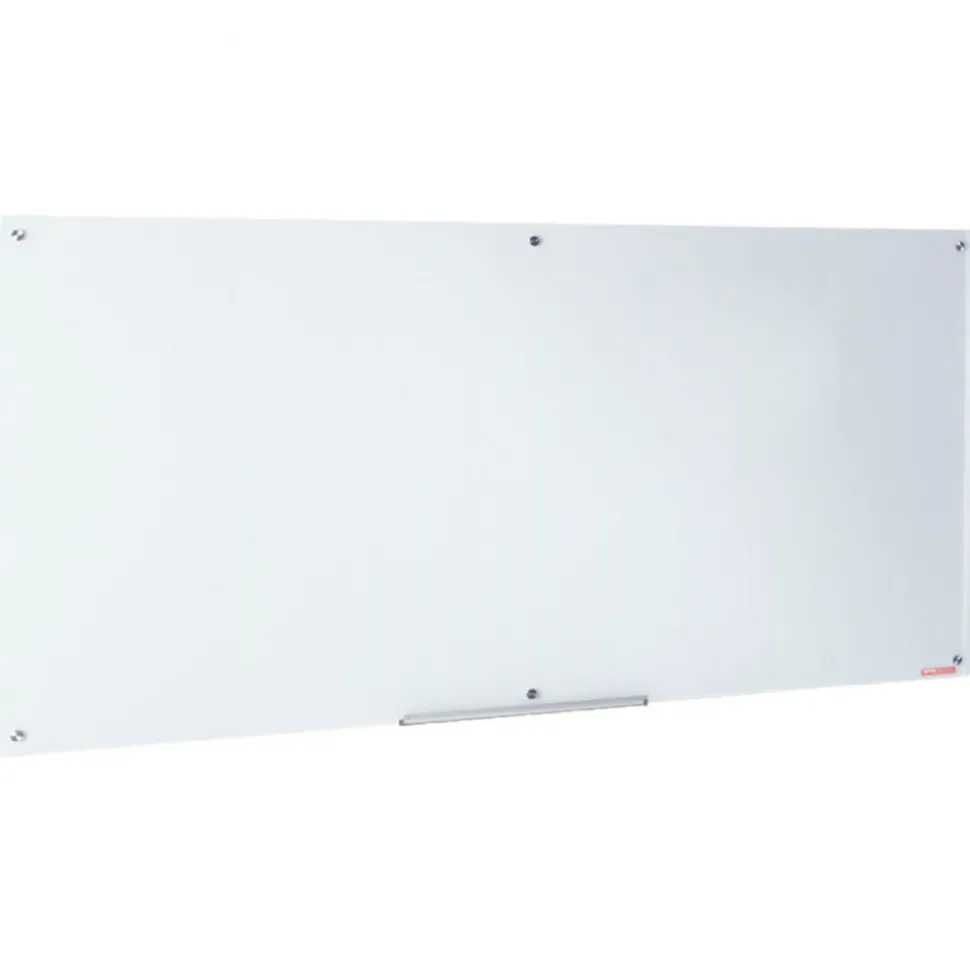 VEVOR Magnetic Glass Whiteboard, Dry Erase Board 36"x24", Wall-Mounted Large White Glassboard Frameless, with Marker Tray, an Eraser and 2 Markers, Black