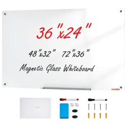 VEVOR Magnetic Glass Whiteboard, Dry Erase Board 36
