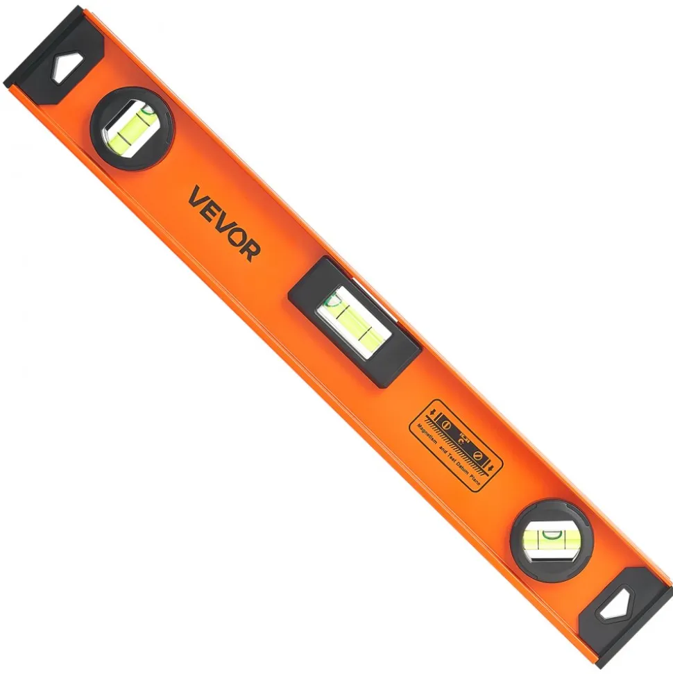 VEVOR Magnetic Level Set, 4-Piece Included 16/24/36/48 in, Aluminum Alloy I-Beam Bubble Leveler with Clear 3 Green Vials & Hanging Hole, Level Tool Ideal for Hanging Pictures, Home Improvement & DIY