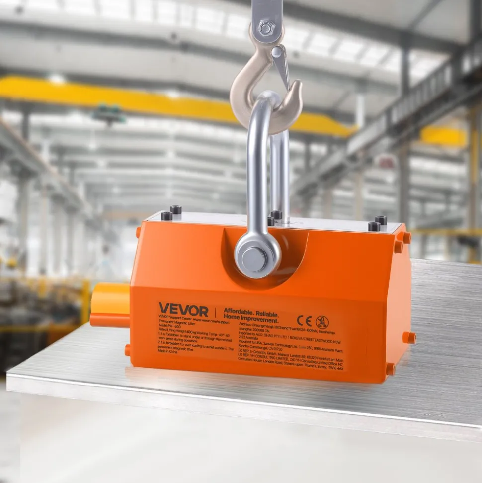 VEVOR Magnetic Lid Lifter Dolly, 1320 lbs Pulling Capacity, Steel Dolly with Heavy Duty Magnet Lift and 2 Wheels, Adjustable Handle, N42 Neodymium, Foldable and Portable, for Lifting Manhole Covers