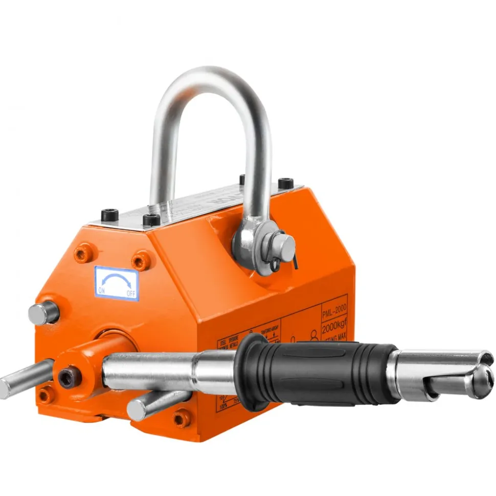 VEVOR Magnetic Lifter, 4400lbs/2000kg Pulling Capacity, 2.5 Safety Factor, Neodymium & Steel, Lifting Magnet with Release, Permanent Lift Magnets, Heavy Duty Magnet for Hoist, Shop Crane, Block, Board