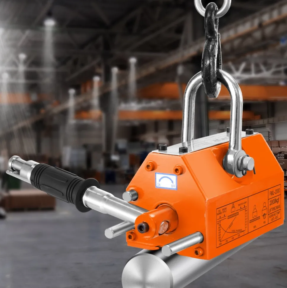 VEVOR Magnetic Lifter, 4400lbs/2000kg Pulling Capacity, 2.5 Safety Factor, Neodymium & Steel, Lifting Magnet with Release, Permanent Lift Magnets, Heavy Duty Magnet for Hoist, Shop Crane, Block, Board