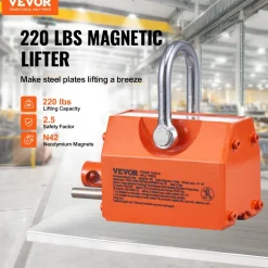VEVOR Magnetic Lifter, 220 lbs/100 kg Pulling Capacity, 2.5 Safety Factor, Neodymium & Steel, Lifting Magnet with Release, Permanent Lift Magnets, Heavy Duty Magnet for Hoist, Shop Crane, Block, Board
