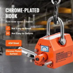VEVOR Magnetic Lifter, 220 lbs/100 kg Pulling Capacity, 2.5 Safety Factor, Neodymium & Steel, Lifting Magnet with Release, Permanent Lift Magnets, Heavy Duty Magnet for Hoist, Shop Crane, Block, Board