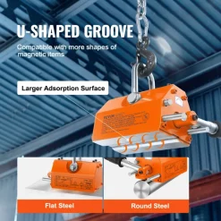VEVOR Magnetic Lifter, 660 lbs/300 kg Pulling Capacity, 2.5 Safety Factor, Neodymium & Steel, Lifting Magnet with Release, Permanent Lift Magnets, Heavy Duty Magnet for Hoist, Shop Crane, Block, Board
