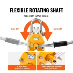 VEVOR Magnetic Lifter, 660 lbs/300 kg Pulling Capacity, 2.5 Safety Factor, Neodymium & Steel, Lifting Magnet with Release, Permanent Lift Magnets, Heavy Duty Magnet for Hoist, Shop Crane, Block, Board