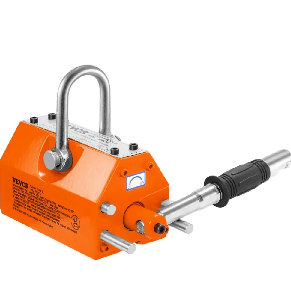 VEVOR Magnetic Lifter, 2200lbs/1000kg Pulling Capacity, 2.5 Safety Factor, Neodymium & Steel, Lifting Magnet with Release, Permanent Lift Magnets, Heavy Duty Magnet for Hoist, Shop Crane, Block, Board
