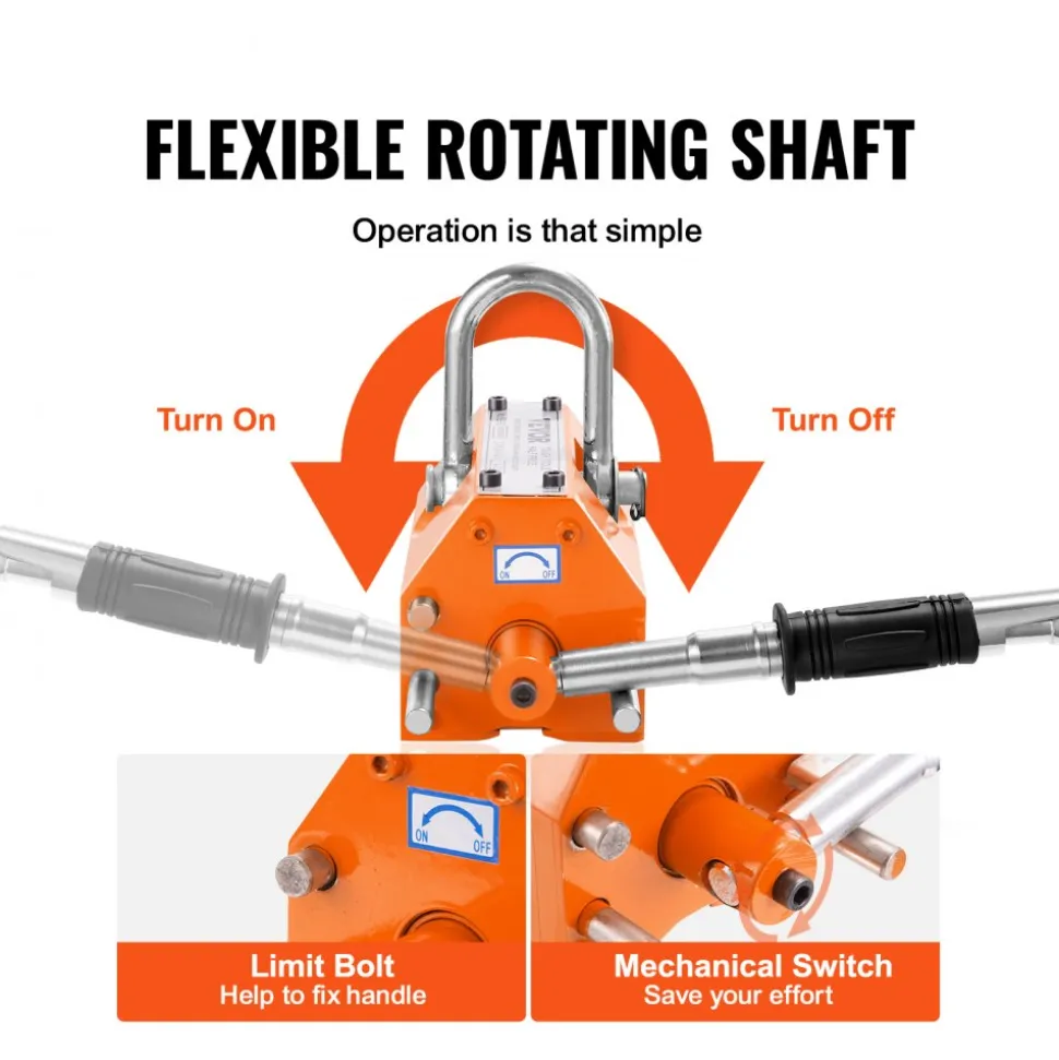 VEVOR Magnetic Lifter, 1320 lbs/600kg Pulling Capacity, 2.5 Safety Factor, Steel and Neodymium, Lifting Magnet with Release, Permanent Lift Magnets, Heavy Duty Magnet for Hoist, Block, Shop Crane