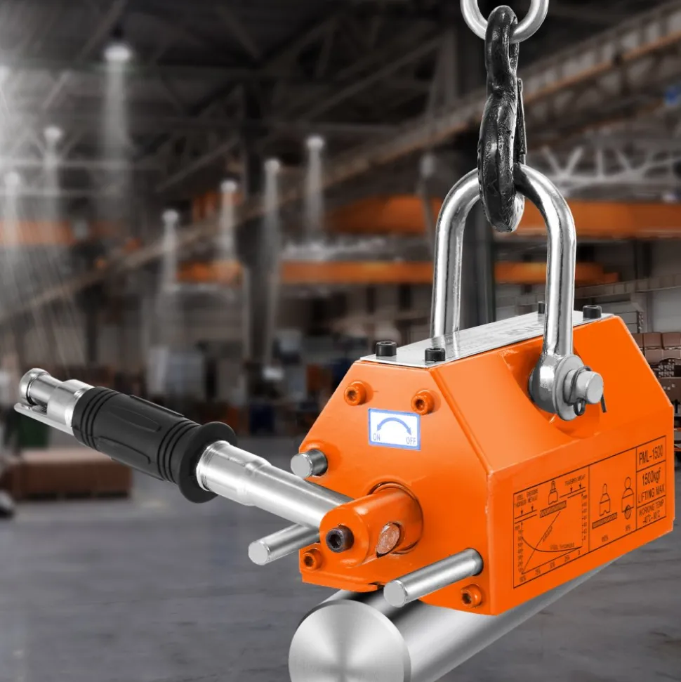 VEVOR Magnetic Lifter, 3300lbs/1500kg Pulling Capacity, 2.5 Safety Factor, Neodymium & Steel, Lifting Magnet with Release, Permanent Lift Magnets, Heavy Duty Magnet for Hoist, Shop Crane, Block, Board