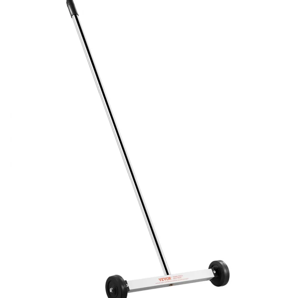 VEVOR Magnetic Sweeper with Wheels, 15inch Mini Magnetic Sweeper, 8 lbs Capacity, Adjustable Handle, Lightweight Magnetic Pickup Sweeper to Pick Up Nails and Screws, Easy Cleanup of Workshop Garage