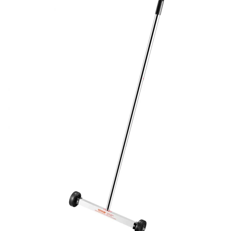 VEVOR Magnetic Sweeper with Wheels, 15inch Mini Magnetic Sweeper, 8 lbs Capacity, Adjustable Handle, Lightweight Magnetic Pickup Sweeper to Pick Up Nails and Screws, Easy Cleanup of Workshop Garage