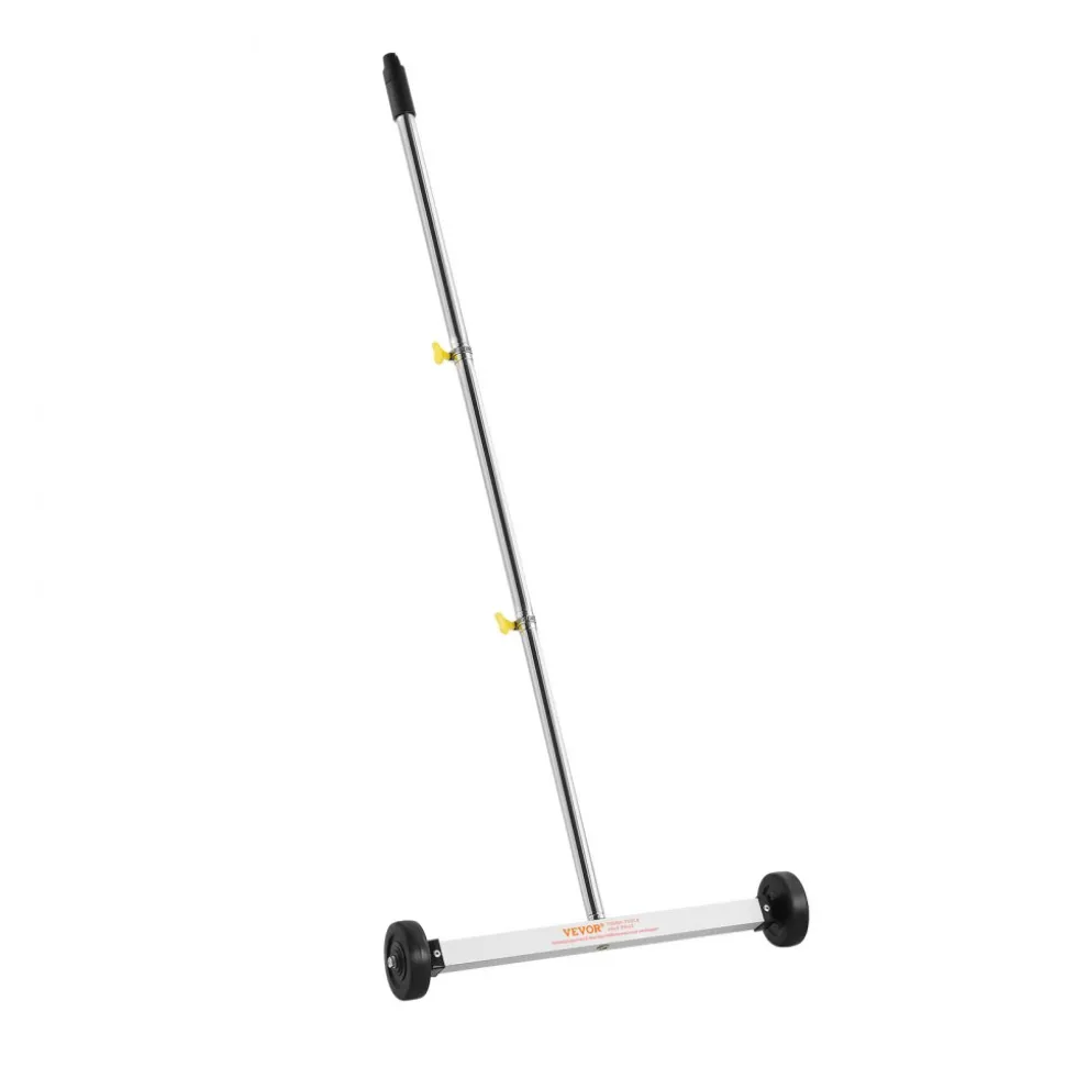 VEVOR Magnetic Sweeper with Wheels, 17 inch, 10 lbs Load Capacity, Lightweight Magnetic Pickup Sweeper with Adjustable Handle, Pick Up Nails and Screws, Easy Cleanup for Garages, Roofing Projects